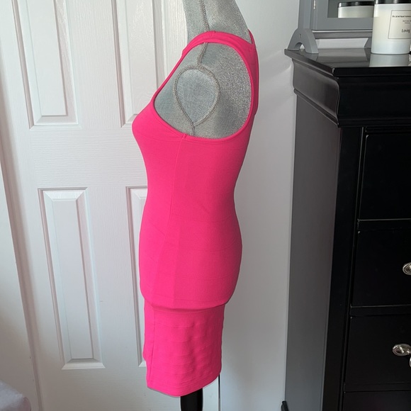 New Sexy Hot Pink Bodycon Dress Small - Picture 3 of 7